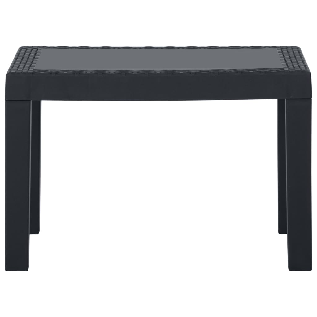 Loungegrupp för trädgården 3 delar med dynor plast grå