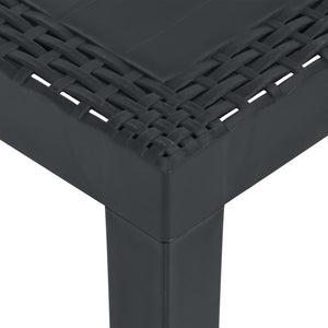 Loungegrupp för trädgården 3 delar med dynor plast grå