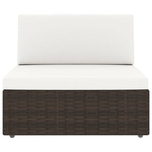 Loungegrupp för trädgården 6 delar konstrotting brun