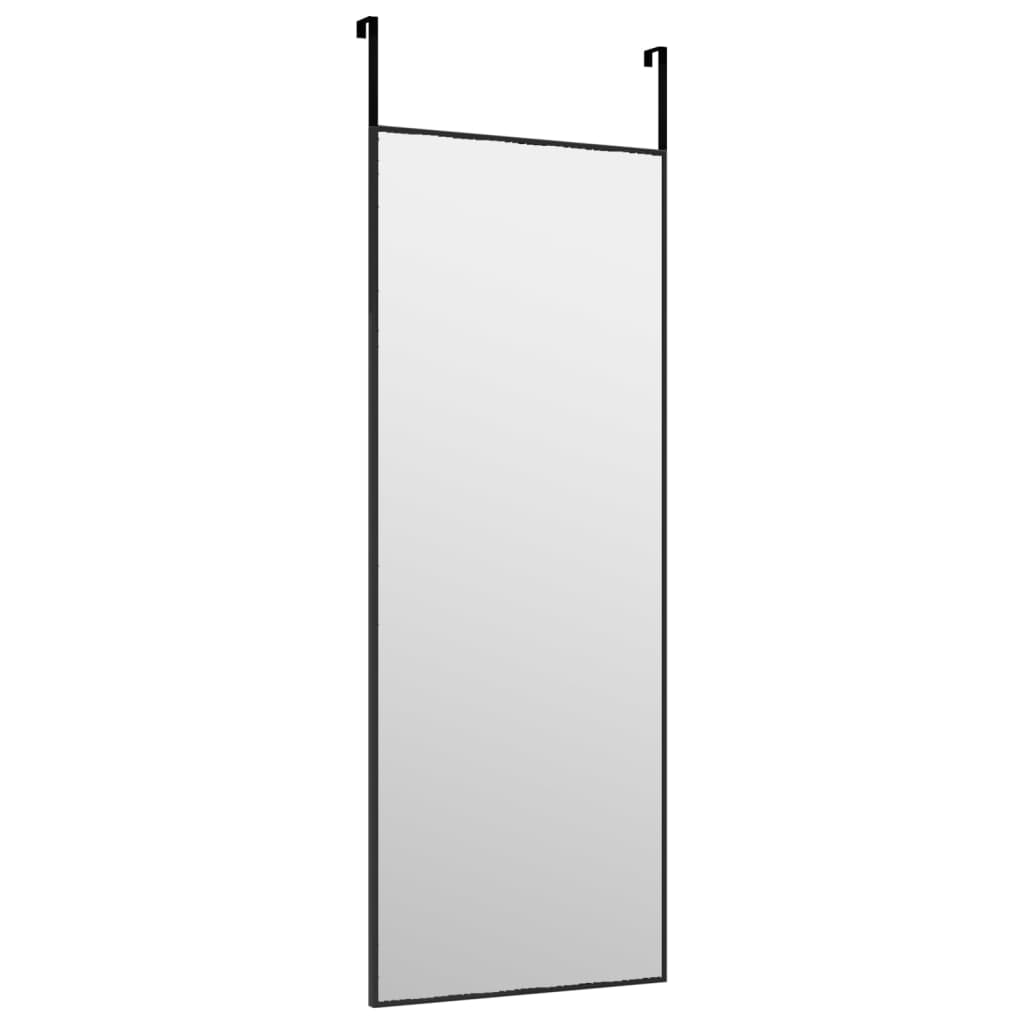 Dörrspegel svart 30x80 cm glas och aluminium
