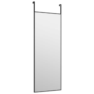 Dörrspegel svart 30x80 cm glas och aluminium