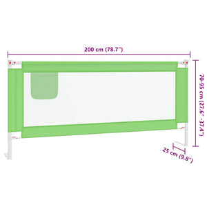Sängskena för barn grön 200x25 cm tyg