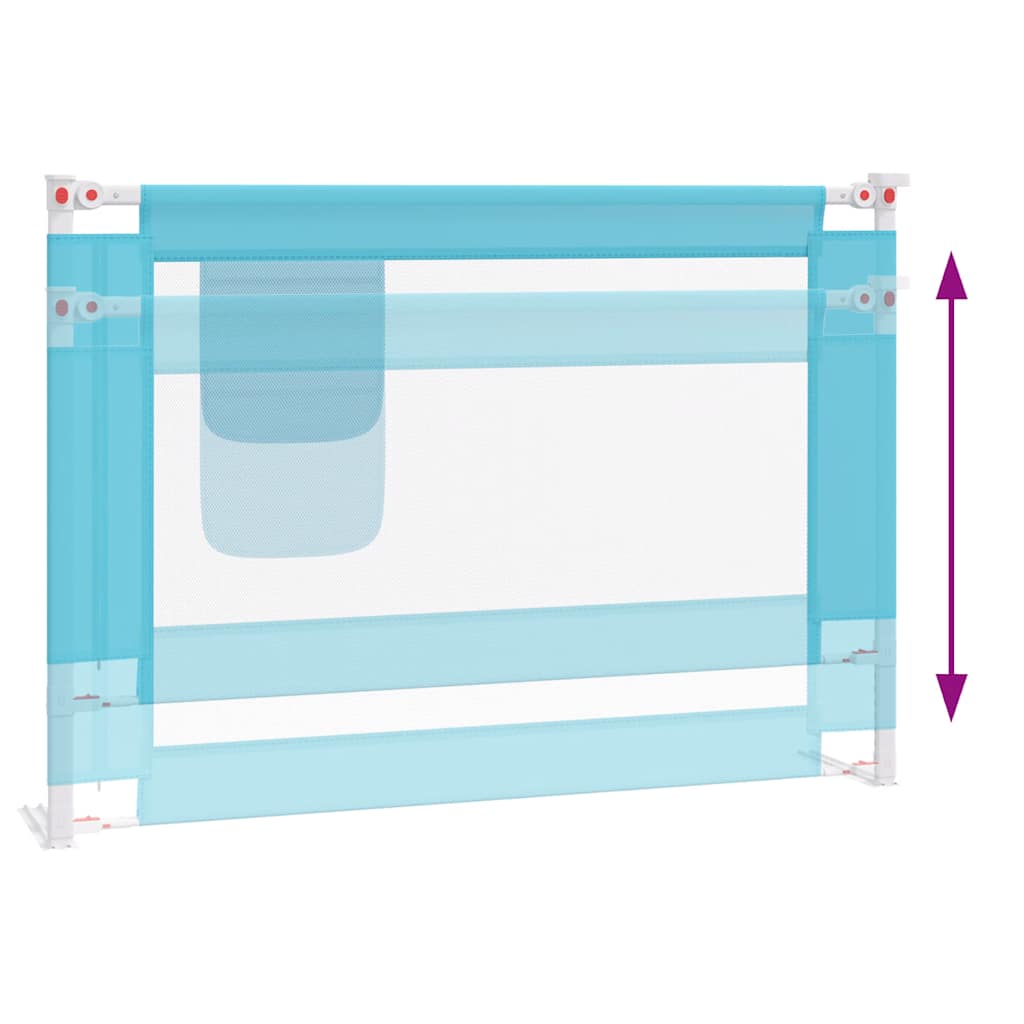 Sängskena för barn blå 90x25 cm tyg
