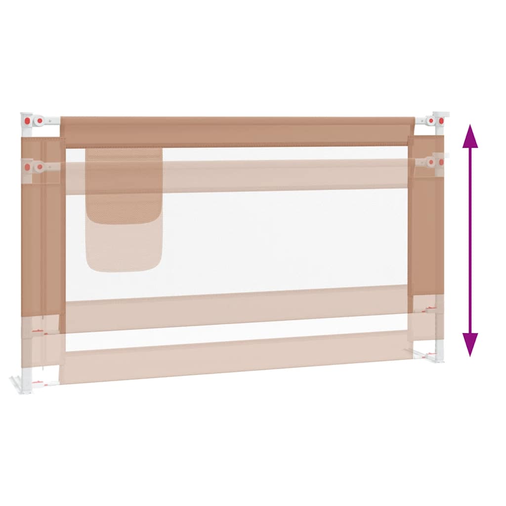 Sängskena för barn taupe 140x25 cm tyg