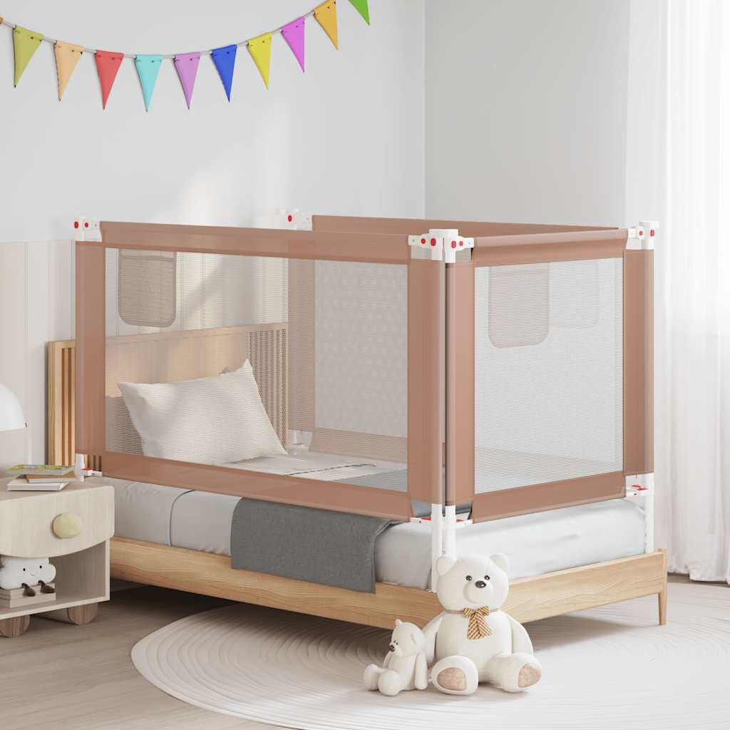 Sängskena för barn taupe 140x25 cm tyg