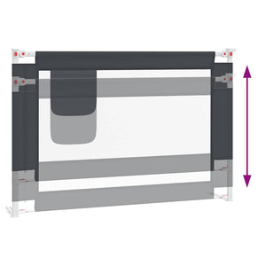 Sängskena för barn mörkgrå 100x25 cm tyg
