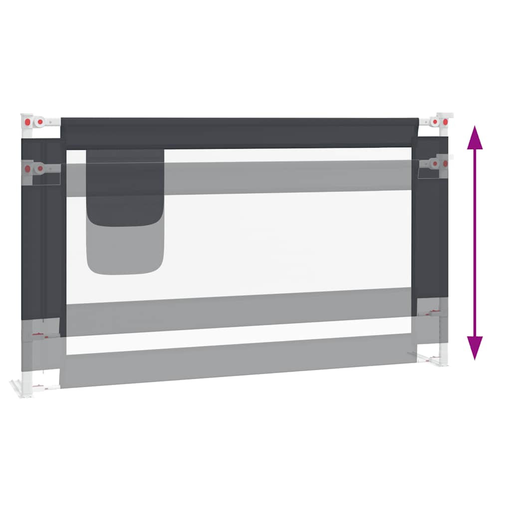 Sängskena för barn mörkgrå 140x25 cm tyg