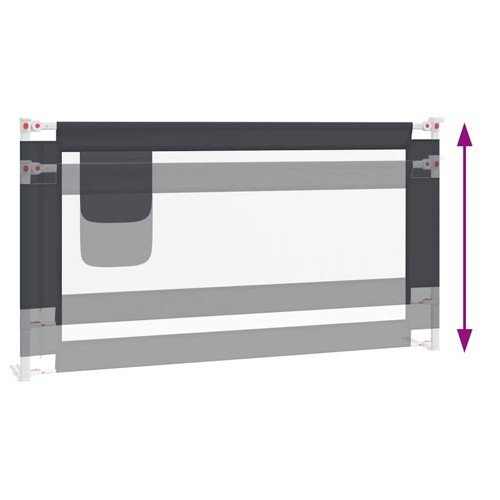 Sängskena för barn mörkgrå 160x25 cm tyg