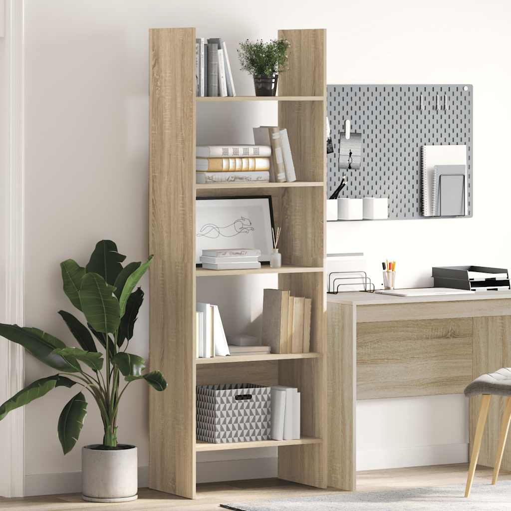 Bokhylla sonoma-ek 60x35x180 cm konstruerat trä