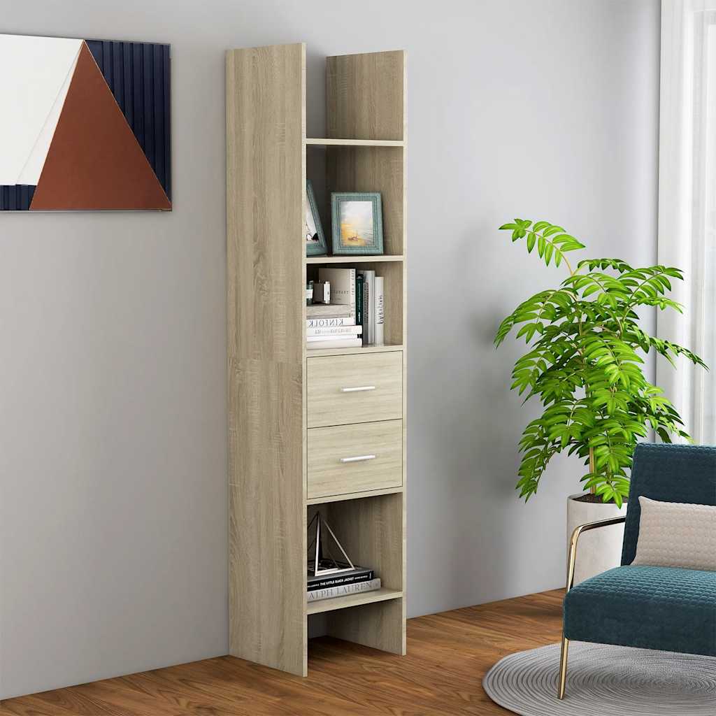 Bokhylla sonoma-ek 40x35x180 cm konstruerat trä