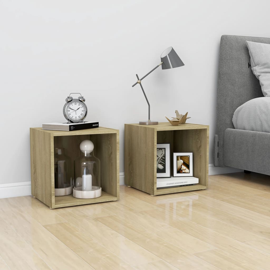 TV-bänk sonoma-ek 37x35x37 cm konstruerat trä