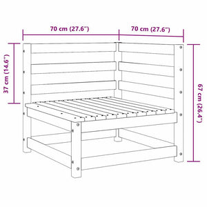 Loungegrupp för trädgården 2 delar svart massiv furu