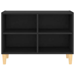 TV-bänk med massiva ben svart 69,5x30x50 cm