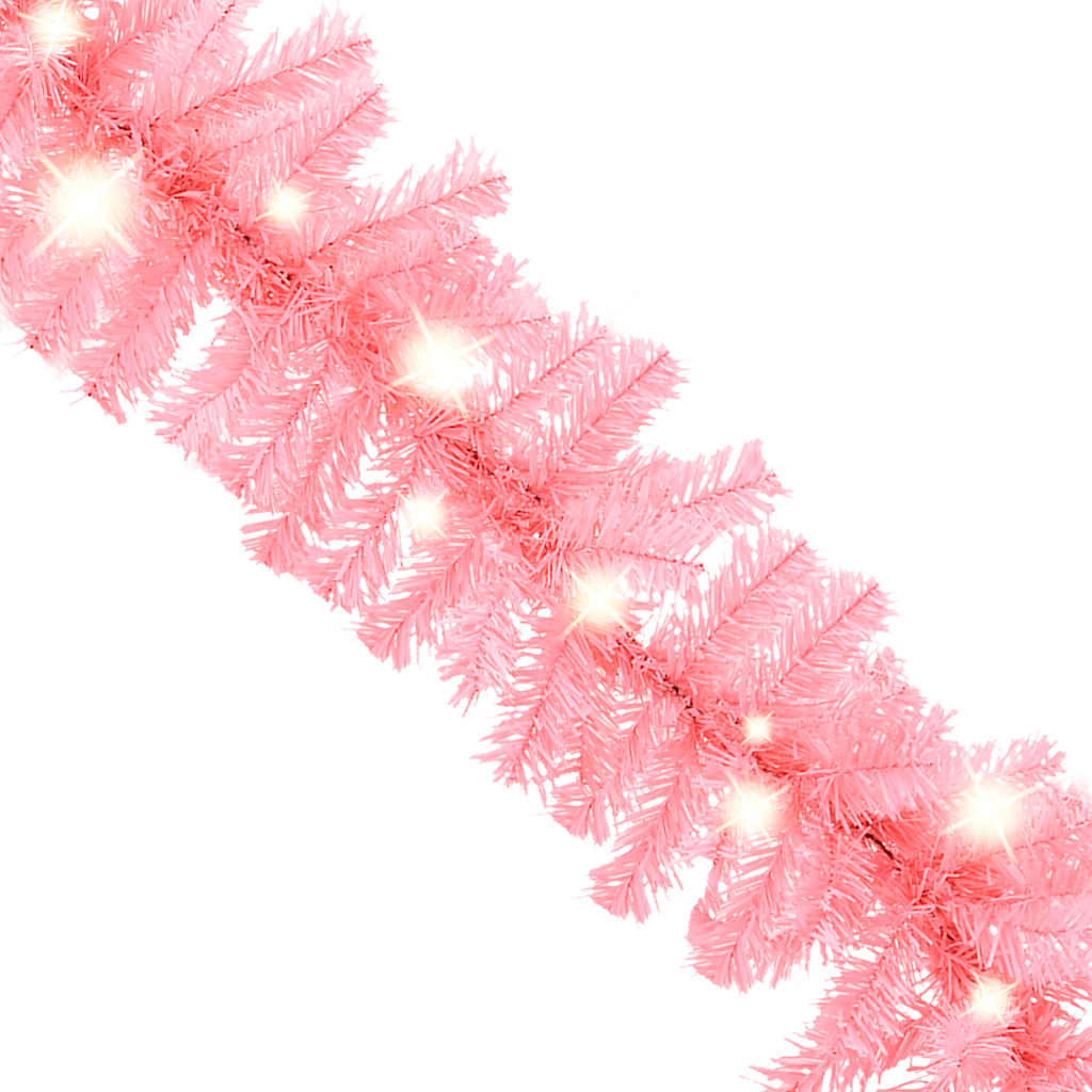 Julgirlang med LED-lampor 20 m rosa