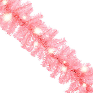Julgirlang med LED-lampor 20 m rosa