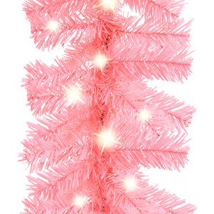 Julgirlang med LED-lampor 20 m rosa