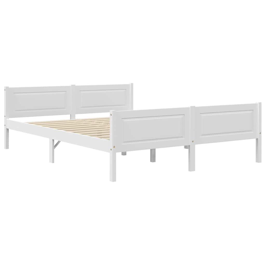Sängram massiv furu vit 140x200 cm