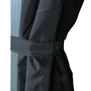 Paviljong med gardin & ljusslinga LED 3x3 m antracit aluminium