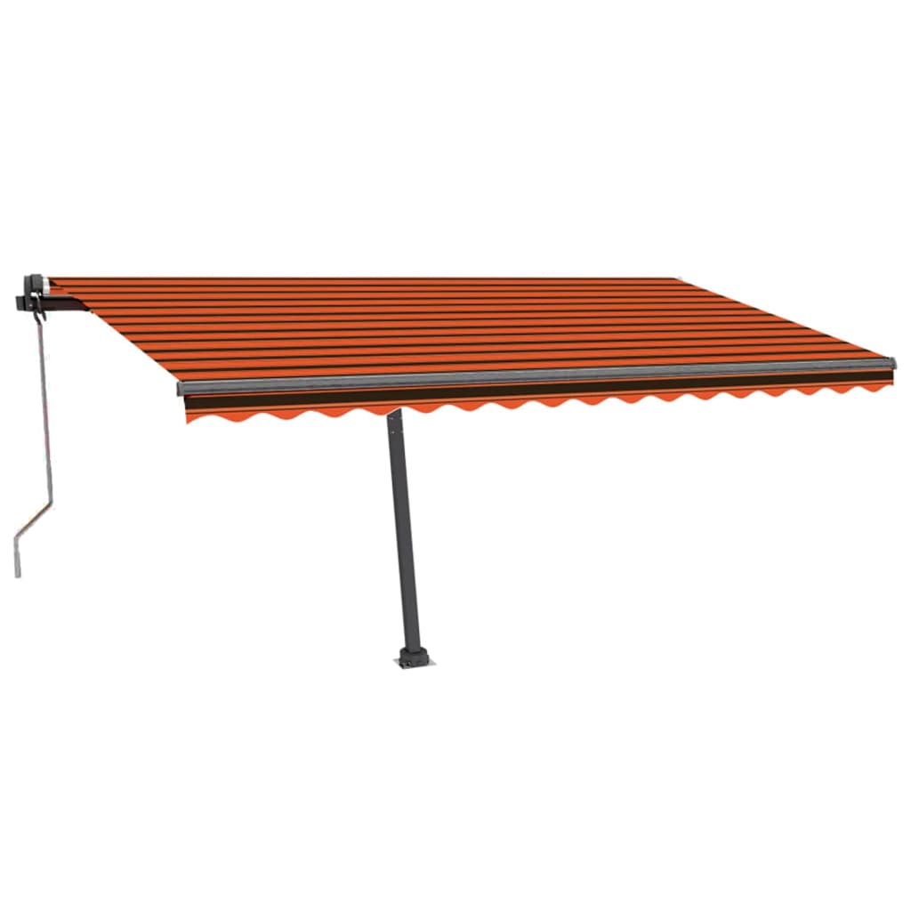 Automatisk markis med vindsensor & LED 400x300 cm orange/brun