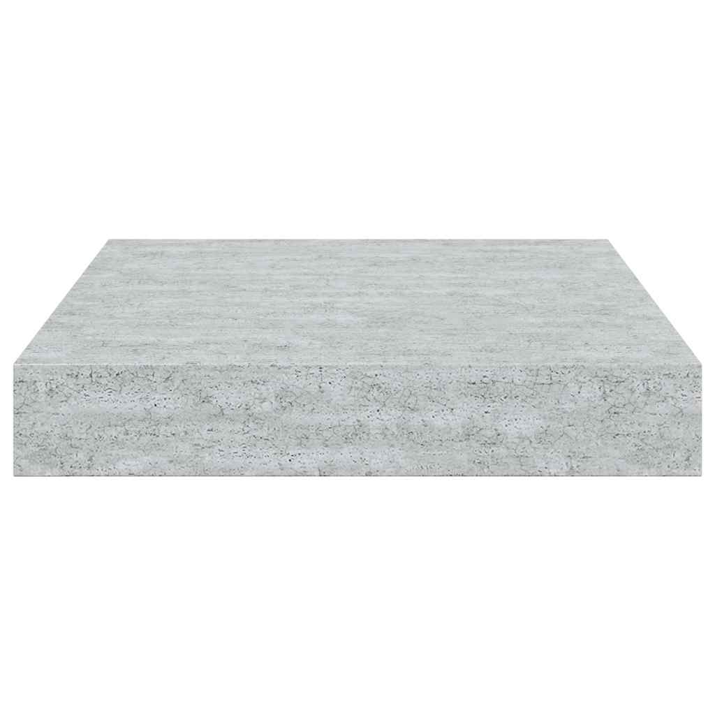 Svävande vägghyllor 2 st betonggrå 23x23,5x3,8 cm MDF