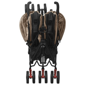 Tvillingvagn taupe stål