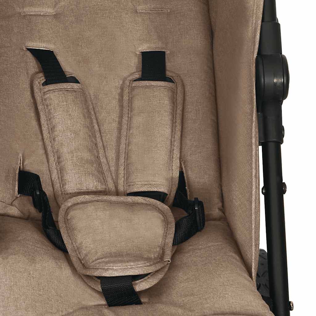 Tvillingvagn taupe stål