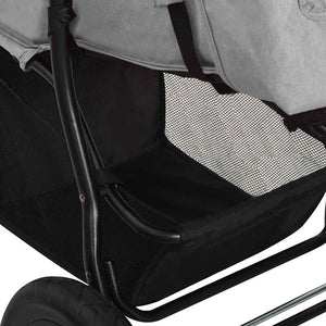 Barnvagn ljusgrå stål