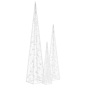 Ljuskoner LED set akryl kall vit 60/90/120 cm