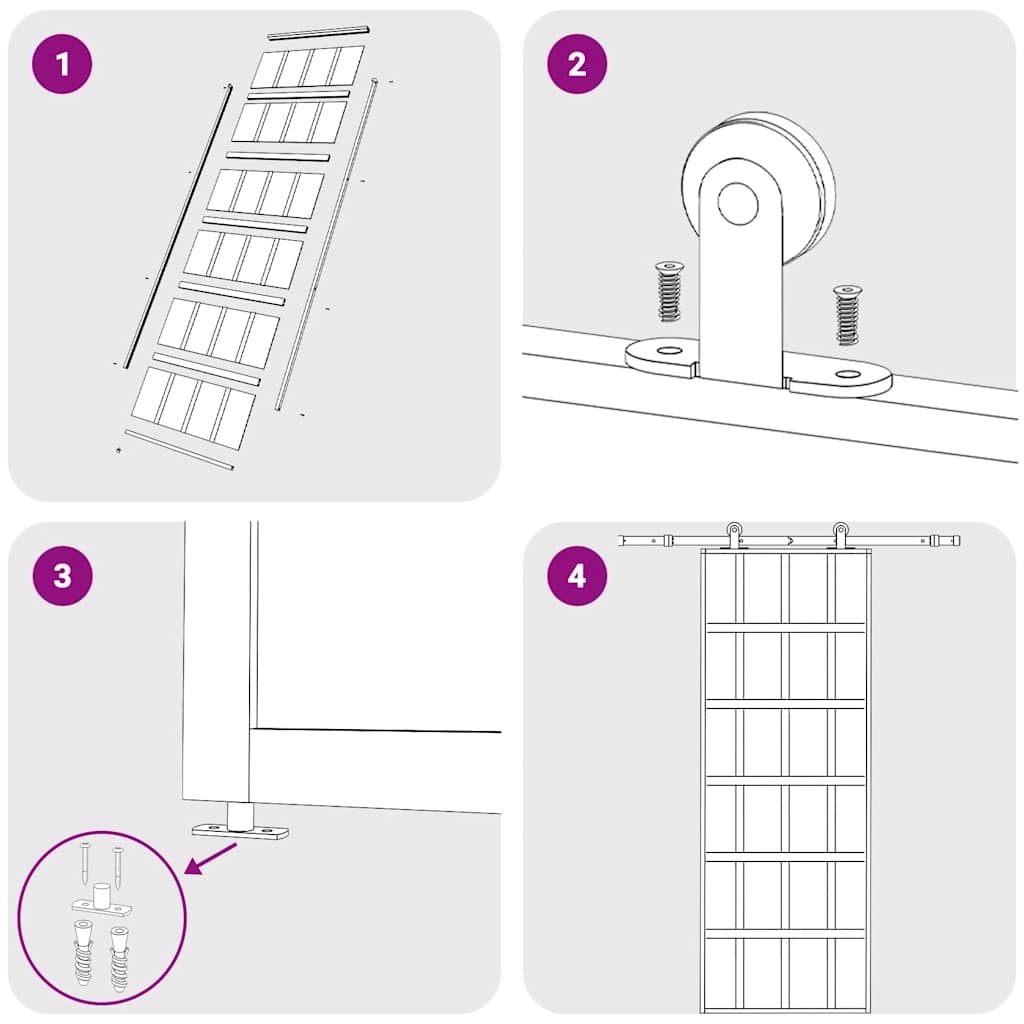 Skjutdörr ESG-glas och aluminium 76x205 cm svart