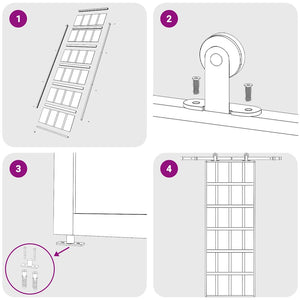 Skjutdörr ESG-glas och aluminium 76x205 cm svart