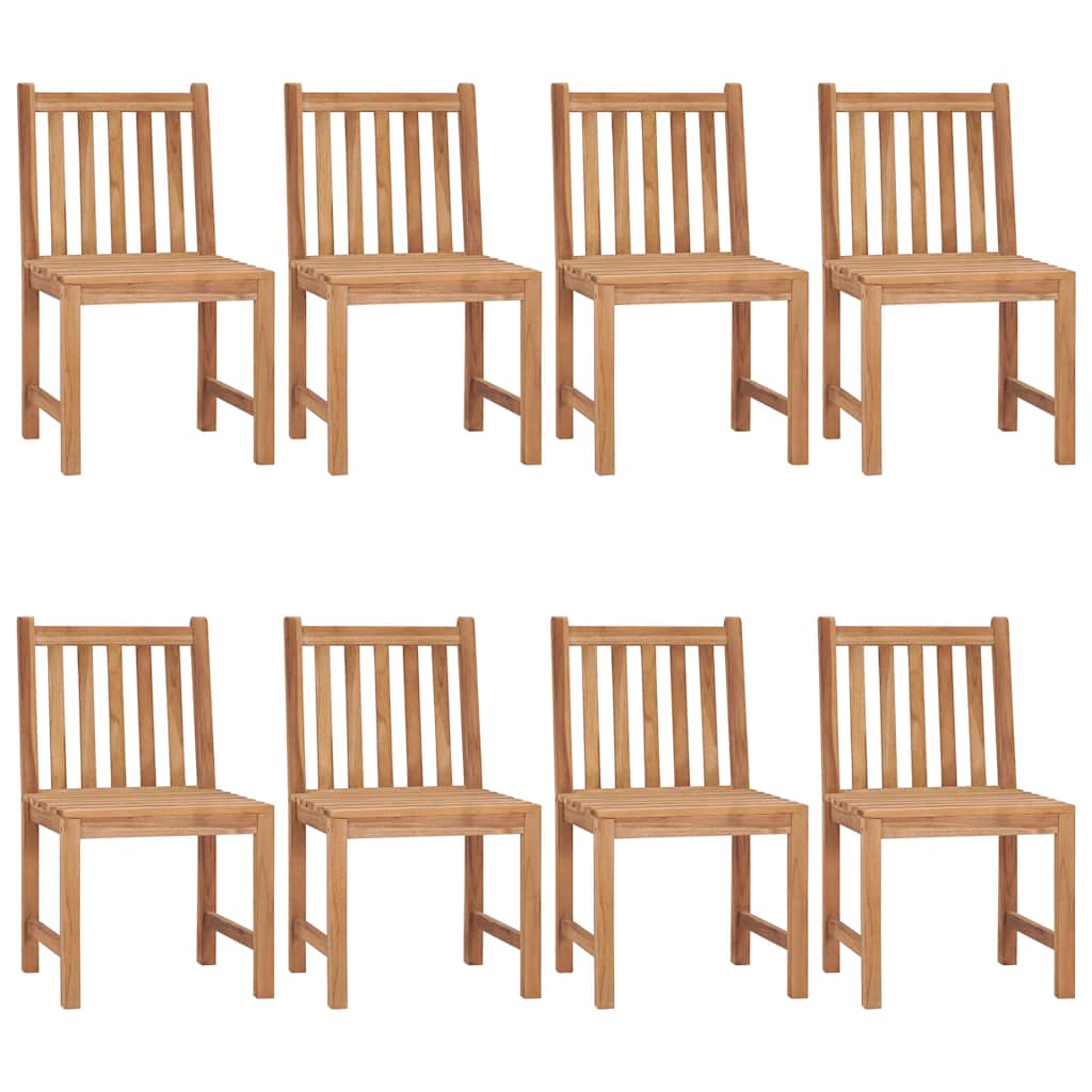 Trädgårdsstolar 8 st med dynor massiv teak