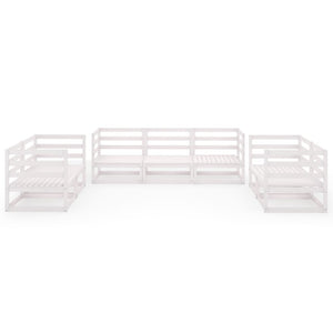 Loungegrupp för trädgården 7 delar vit massiv furu