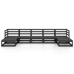 Loungegrupp för trädgården 7 delar massiv furu