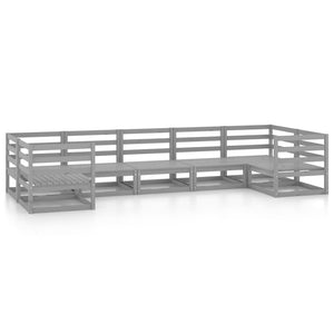 Loungegrupp för trädgården 7 delar massiv furu