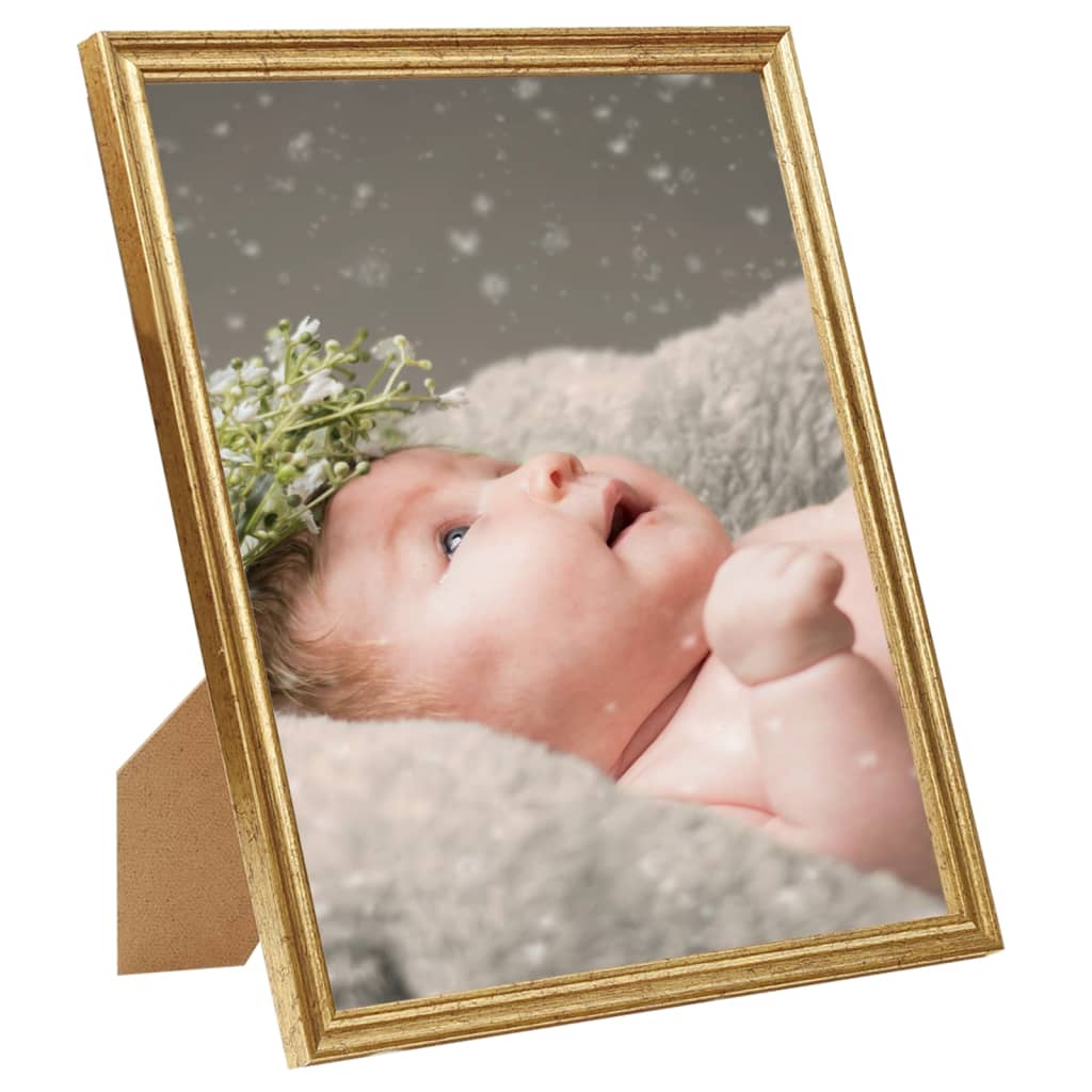 Fotoramar 10 st för bord guld 13x18 cm MDF