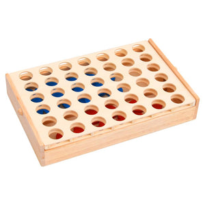 Fyra i rad spel 24x15x4 cm massivt trä - njoyroom