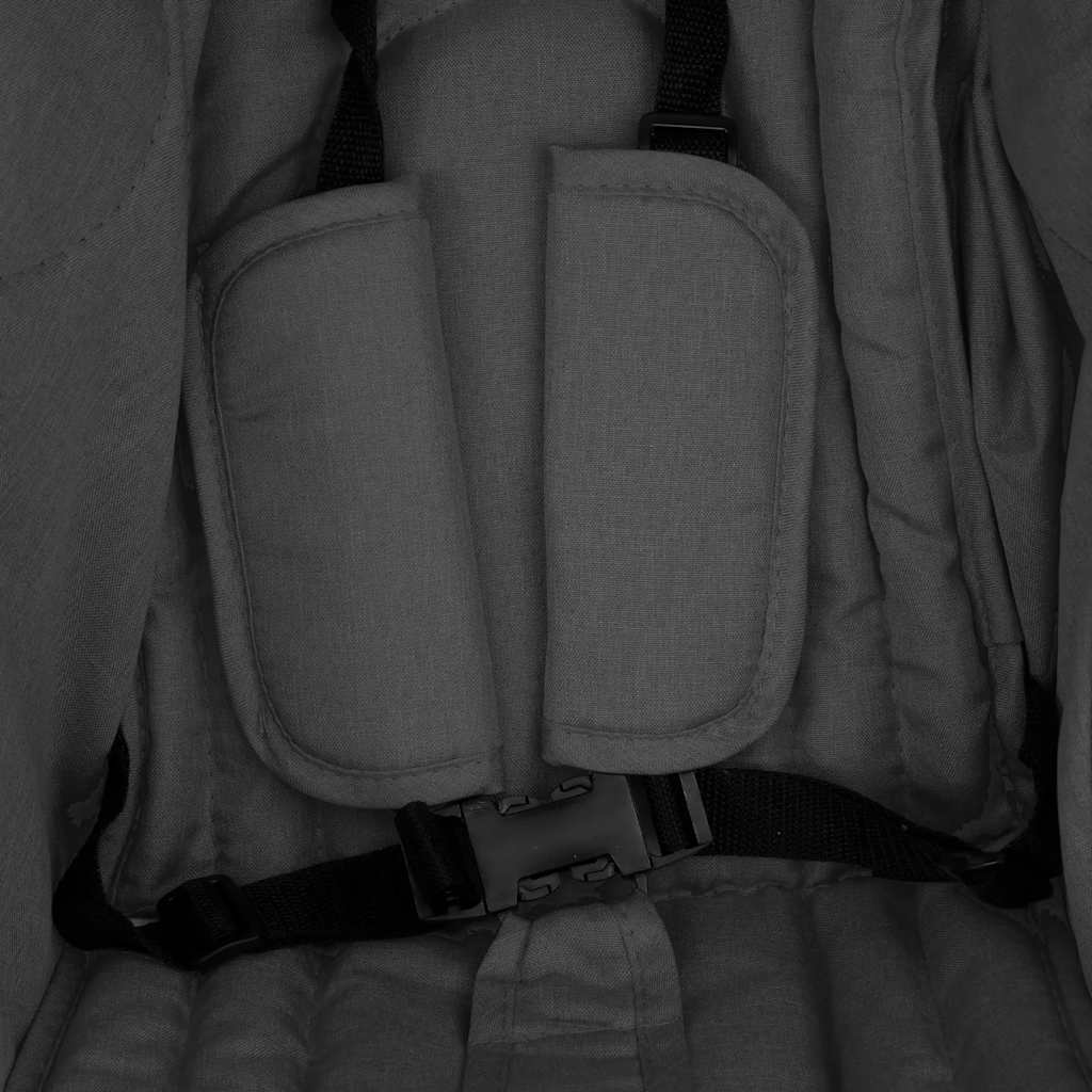 Tvillingvagn mörkgrå stål