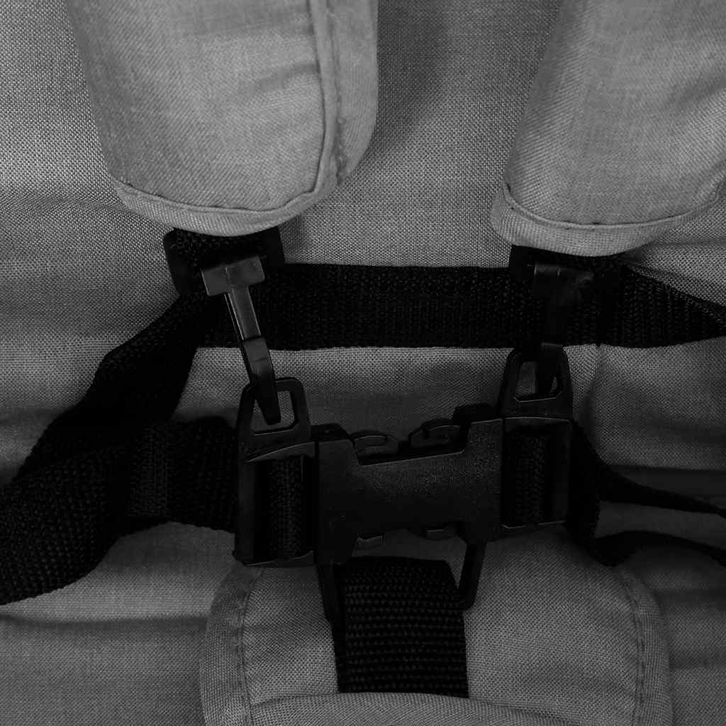 Tandem tvillingvagn ljusgrå stål