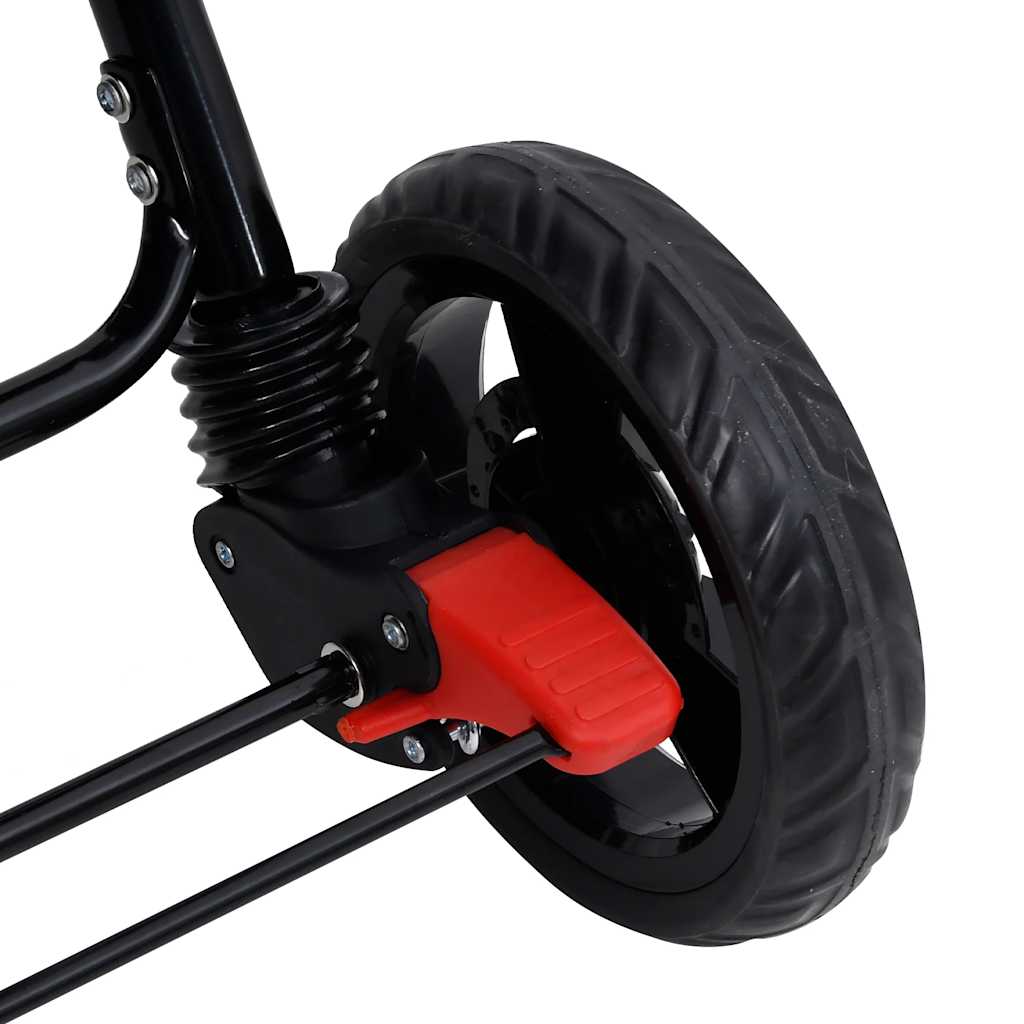 Tandem tvillingvagn röd stål