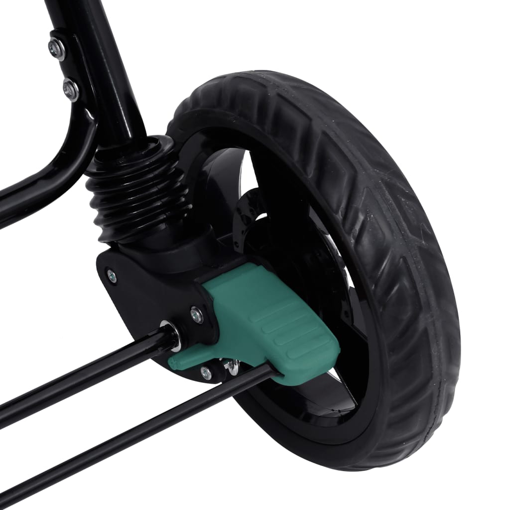 Tandem tvillingvagn grön stål