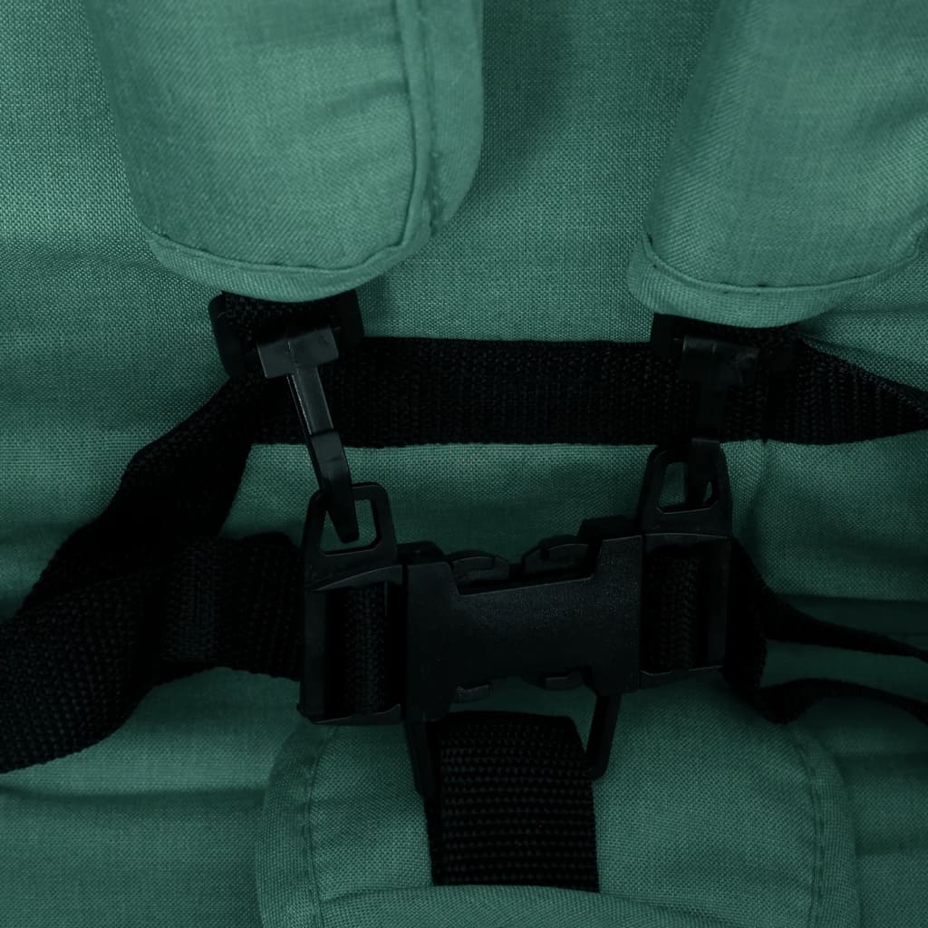 Tandem tvillingvagn grön stål