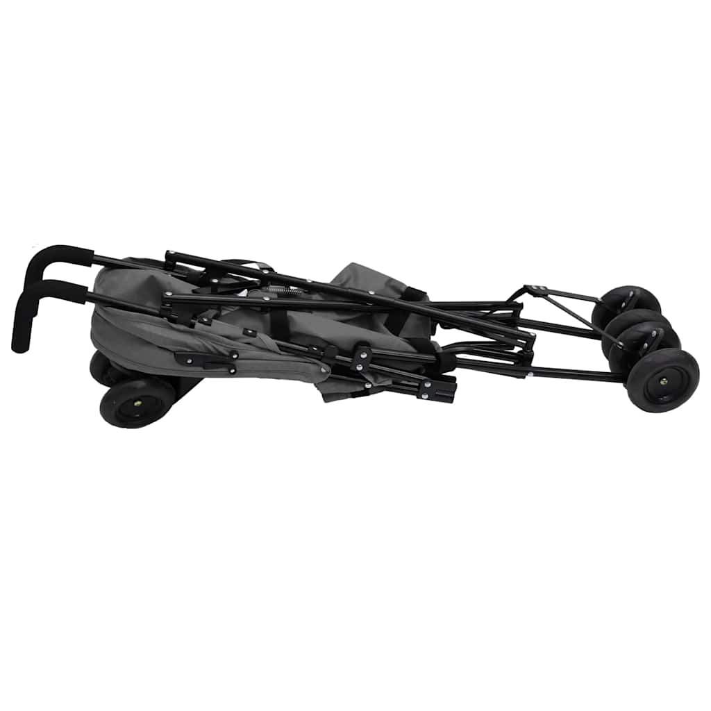 Paraplyvagn ljusgrå och svart stål