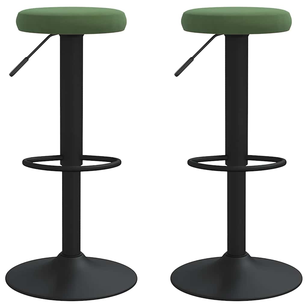 Barstolar 2 st mörkgrön sammet