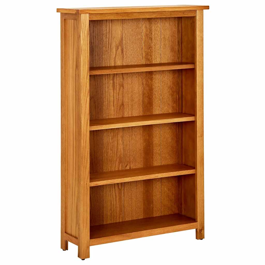 Bokhylla med 4 hyllor 70x22x110 cm massiv ek