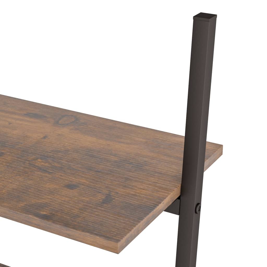 Hylla 4 hyllplan mörkbrun och svart 64x34x150,5 cm