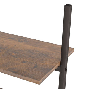 Hylla 4 hyllplan mörkbrun och svart 64x34x150,5 cm