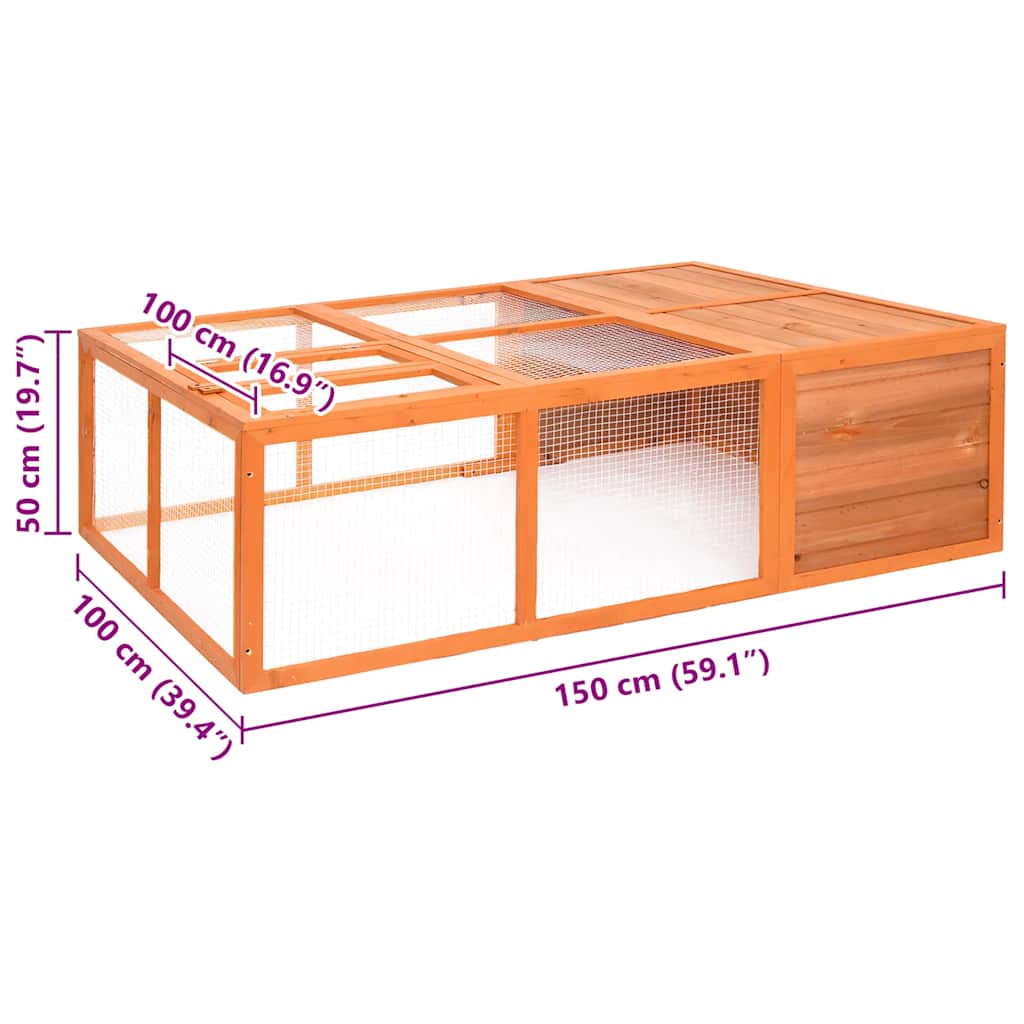 Utomhusbur 150x100x50 cm massivt granträ