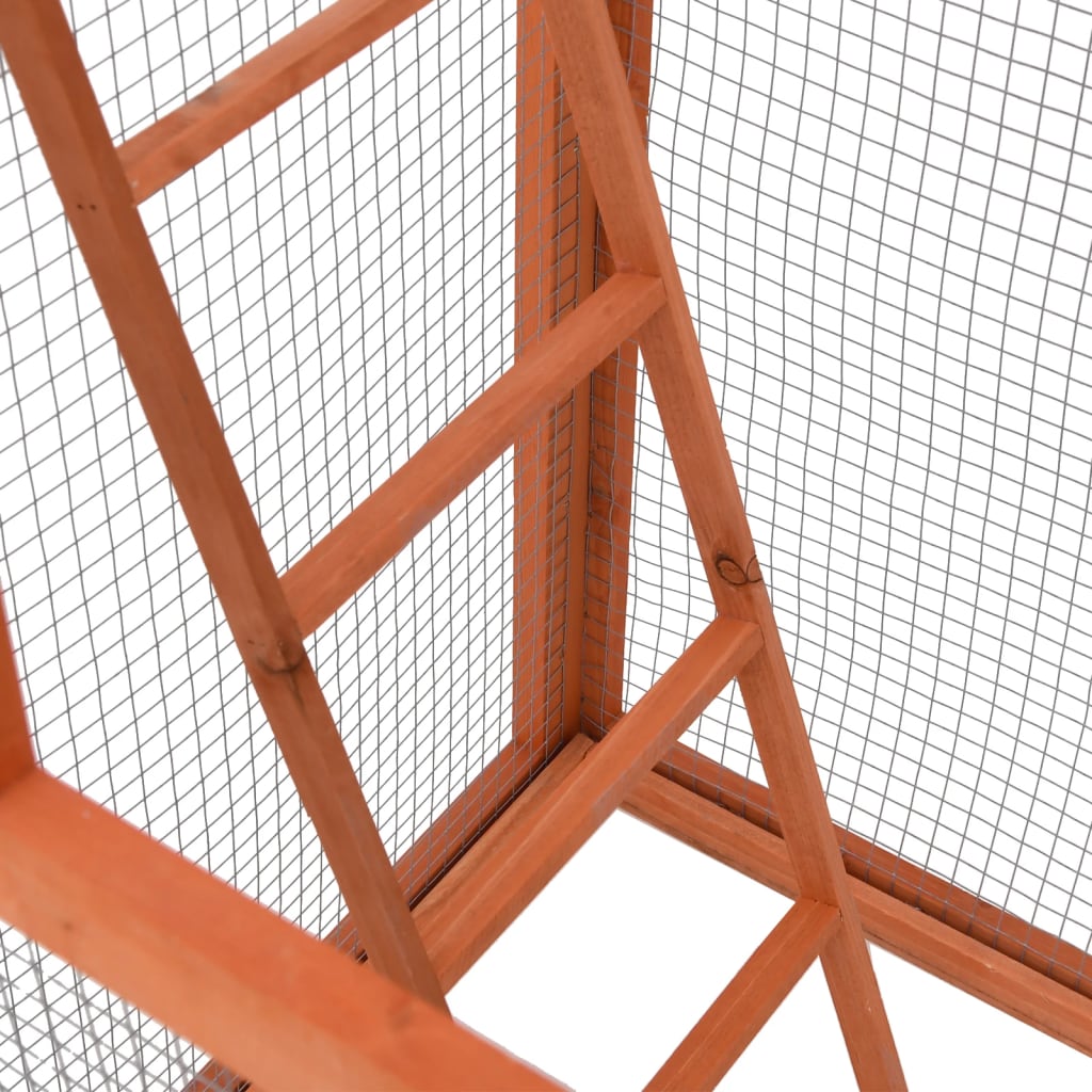 Fågelbur 68x62x166 cm massivt granträ