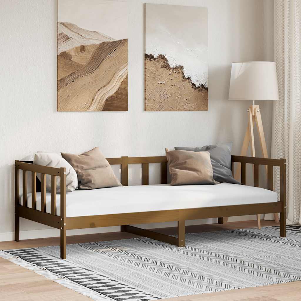 Dagbädd honungsbrun massiv furu 90x200 cm
