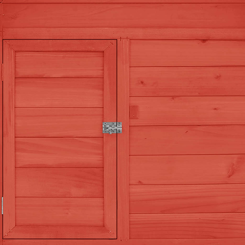 Hönshus röd och vit 150x96x110 cm massivt granträ